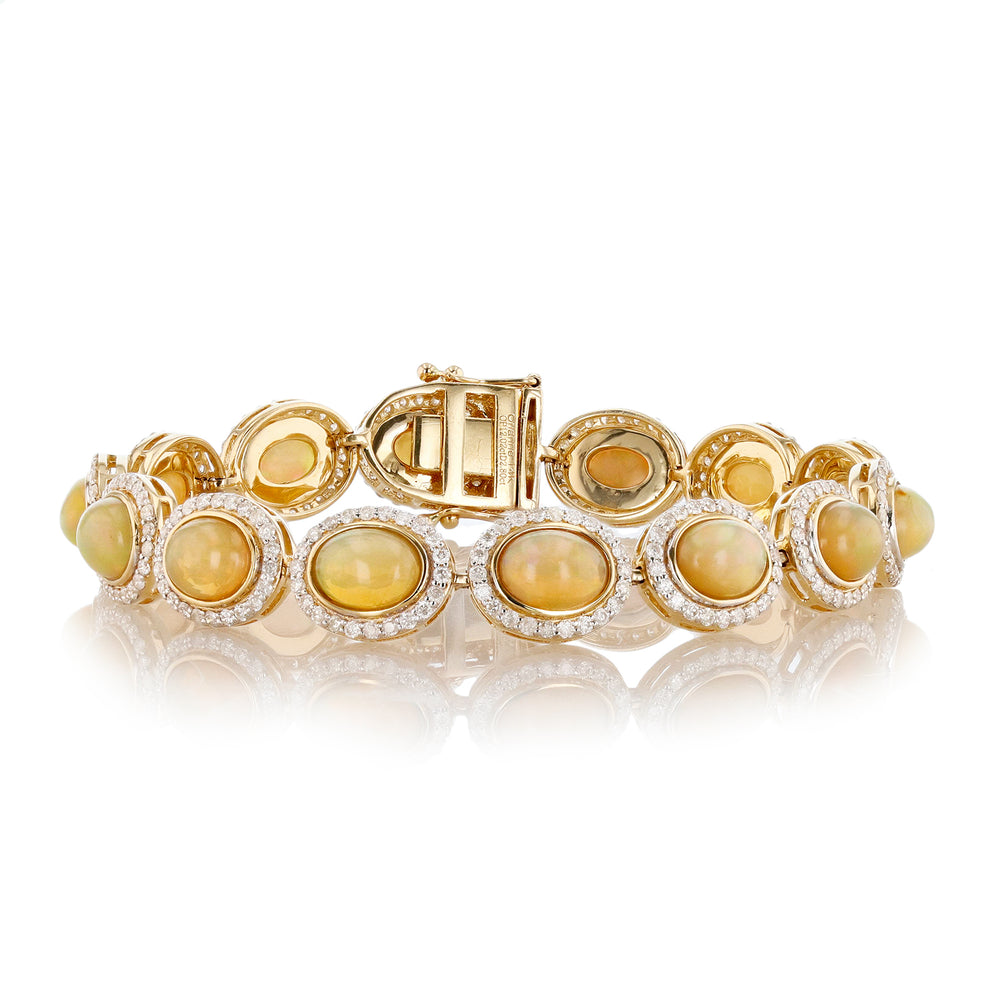 Gold Opal & Diamond Bracelet