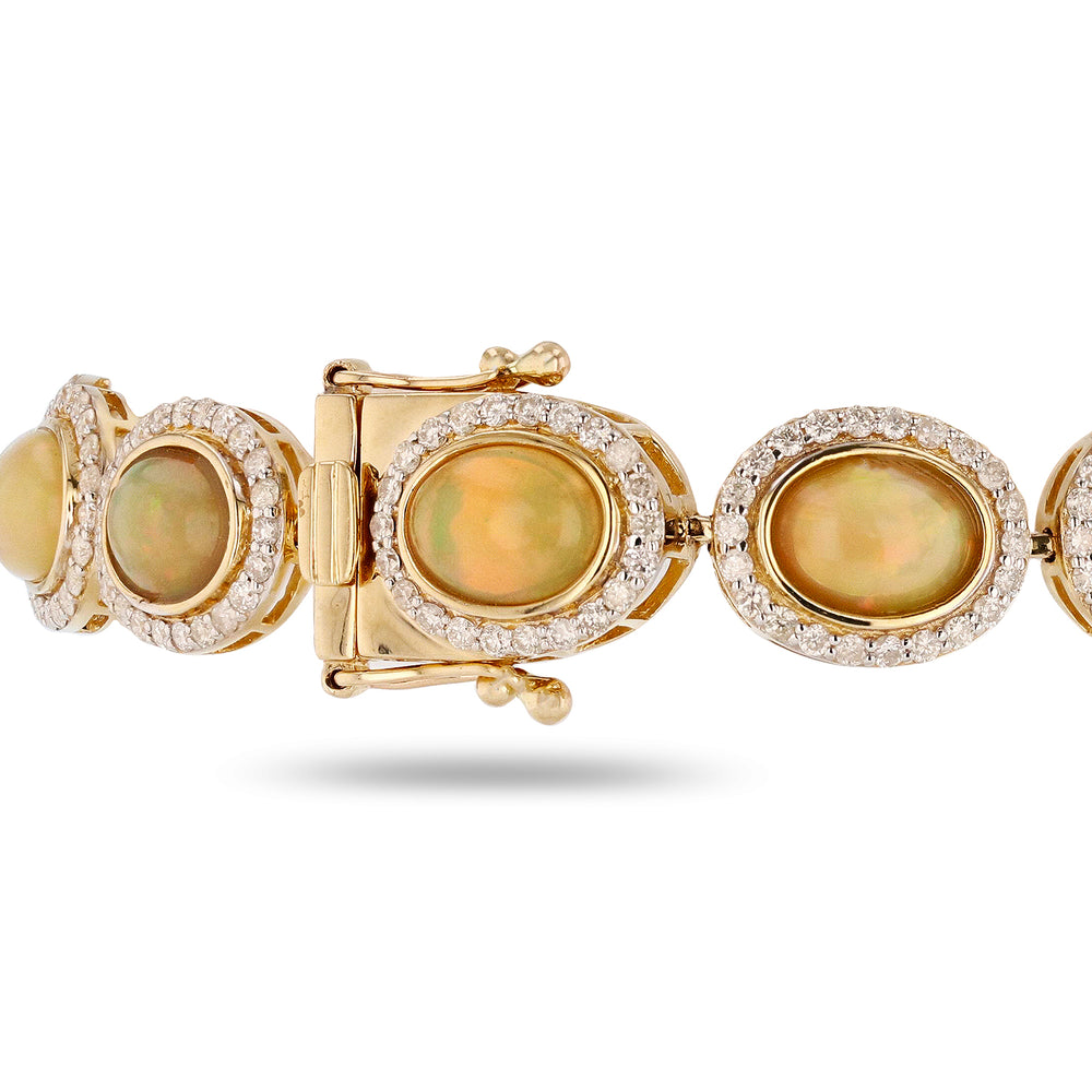 Gold Opal & Diamond Bracelet