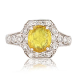 Platinum Yellow Sapphire & Diamond Ring