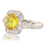 Platinum Yellow Sapphire & Diamond Ring
