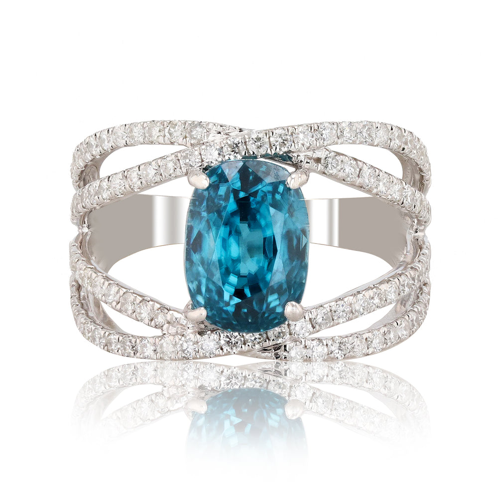 Custom Made Blue Zircon Ring