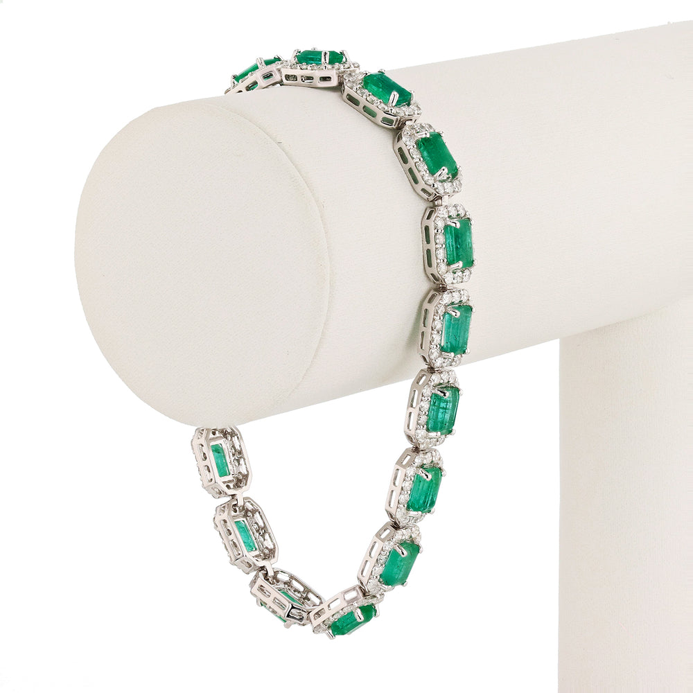 Gold Emerald & Diamond Bracelet