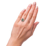 Elegant Natural Green Stone Diamond Ring