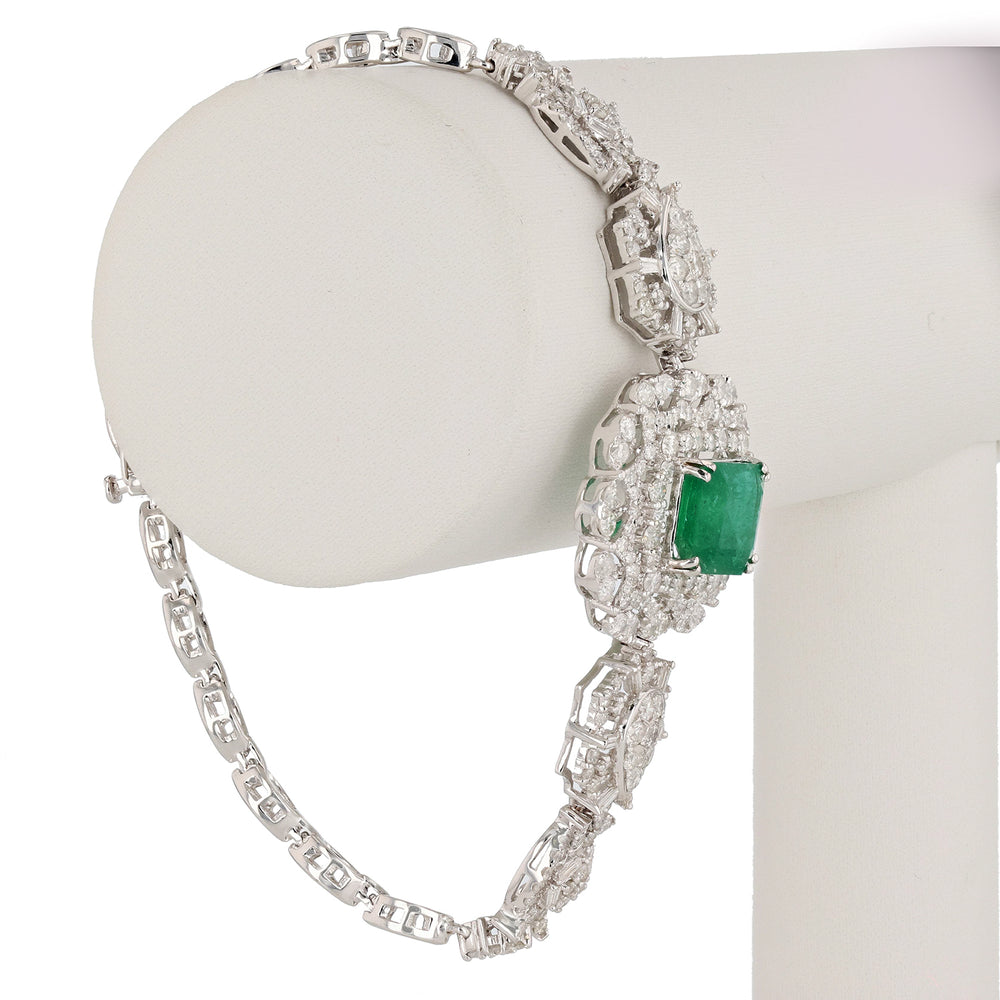 Unique Emerald Diamond Bracelet