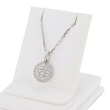 14K Ball Pendant and White Gold Chain