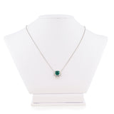 Emerald & Diamond Pendant With Chain