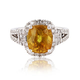 Yellow Sapphire Surrounded Ring