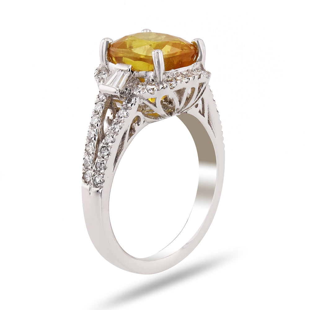 Yellow Sapphire Surrounded Ring
