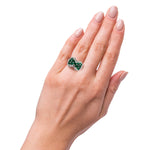 Curving Emerald Ribbon Ring